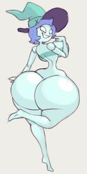 1girls angstrom ass ass_focus bimbo blue_hair bottom_heavy breasts curvy disney ember_(angstrom) female female_only fire_elemental hat huge_breasts hyper hyper_ass knick_knack large_ass nude pixar solo sunnification thick_thighs