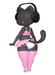 ass black_fur feline feline girly male male_only mammal monstercat skirt