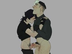 2boys biting_lip black_hair cum docking erection eyes_closed frottage gay holding_penis keith_kogane male male_only multiple_boys pants_down penis pleasure_face pubic_hair tagme takashi_shirogane testicles two_tone_hair uncensored voltron voltron:_legendary_defender yaoi