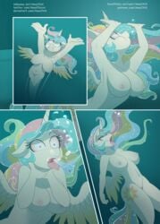 absurd_res amaichix anthro asphyxiation big_breasts bloodshot_eyes breasts death drowning equid equine female friendship_is_magic furry hasbro hi_res horn_ring horse large_breasts magic_suppression mammal my_little_pony nipples nude pony princess_celestia_(mlp) trapped underwater water