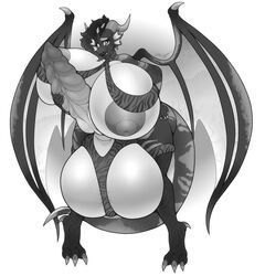 1futa alexaxes anthro balls big_balls big_breasts breasts clothing dickgirl dragon erection futanari hi_res horn huge_balls huge_breasts hyper hyper_balls hyper_breasts hyper_penis intersex knot looking_at_viewer makeup nipples penis solo solo_futa standing underwear wings