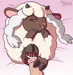 caprine cum_on_hoof feral furry hoof_fetish hoofjob_(hindlimbs) pokémon_(species) pokemon pokemon_(game) pokemon_(species) pokemon_ss sheep wooloo