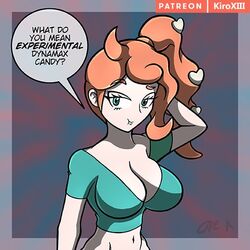 big_breasts green_eyes human human_only kiroxiii orange_hair pokemon pokemon_ss sonia_(pokemon) watermark