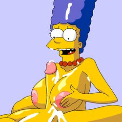 2d 2d_animation animated big_breasts cum cum_on_breasts cum_on_face edit gif large_penis marge_simpson paizuri penis spermdumpster tagme the_simpsons twistedgrim