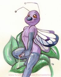 1boy antennae anthro butterfree color erection male male_only nintendo nudity penis pokemon solo themasterball