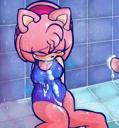 after_rape amy_rose anthro clothed clothing cum female fur hedgehog male mammal pedrovin pstash school_swimsuit sega sonic_(series) straight swimsuit wet