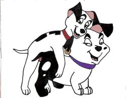 101_dalmatians animated canine disney dog female feral fur lucky_(101_dalmatians) male mammal penis straight two-tone