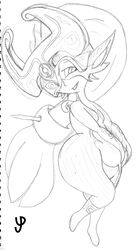 1girls female female_only imp_midna midna monochrome sketch solo straight_hair the_legend_of_zelda twili twilight_princess veder_juda