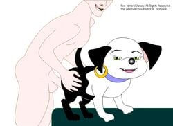 101_dalmatians animated canine disney dog female feral fur human_on_feral male male_on_feral mammal penis straight tagme testicles two-tone zoophilia