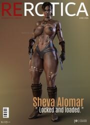 1girls 3d abs african african_female ass big_ass big_breasts bra breasts bubble_ass bubble_butt capcom cga3d curvaceous curvy curvy_body curvy_figure dark-skinned_female dark_skin erotichris female female_only large_breasts looking_at_viewer magazine magazine_cover panties resident_evil resident_evil_5 sheva_alomar solo thick_thighs thighs tribal_markings voluptuous voluptuous_female wide_hips