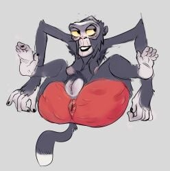 2024 5_fingers 5_toes absurd_res anthro anus areola arm_tuft armpit_tuft arms_bent ass baboon bent_legs big_areola big_butt big_eyes big_nipples biped black_body black_breasts black_ears black_eyes black_fingernails black_fur black_lips black_nails black_toenails breasts cartoon_network cheek_tuft colored_nails dark_lips digital_drawing_(artwork) digital_media_(artwork) dipstick_tail elderly elderly_anthro elderly_female eyelashes facial_tuft feet female fingernails fingers full-length_portrait fur fur_tuft genitals grey_background haplorhine hi_res huge_areola huge_butt iris leaning leaning_backward light_areola light_body light_fur light_nipples light_nose lips long_arms looking_aside lucifestar mammal markings mature_anthro mature_female miss_simian monkey monotone_background nails nipples no_pupils nude nude_anthro nude_female old_world_monkey pink_areola pink_nipples pink_nose plump_labia portrait primate pussy red_butt sagging_breasts simple_background sitting smile solo tail tail_markings the_amazing_world_of_gumball thick_thighs three-quarter_view toenails toes tuft white_feet yellow_sclera