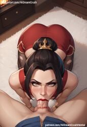 1boy 1girls ai_generated aidreamcrush avatar_legends avatar_the_last_airbender azula blowjob blowjob_face female fire_nation lipstick lipstick_mark lipstick_on_penis male male/female pov pov_blowjob red_lipstick