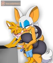 1boy 1girls cum cum_collecting digitaldomain123 dominant_female female female_domination femdom handjob malesub milking penis penis_milking rouge_the_bat sonic_(series) straight tagme tails tails_the_fox