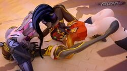 3d 3girls alternate_costume ass_grab barefoot blizzard_entertainment blue_skin bodysuit breasts_out brown_hair cunnilingus d.va egypt esports exposed_breasts facesitting forceballfx green_nails licking_ass licking_pussy lunar_new_year lunar_new_year_series medium_breasts mercy overwatch overwatch_2 overwatch_league png purple_hair purple_nails purple_toenails ripped_clothes ripped_clothing seoul_dynasty seoul_dynasty_d.va sitting_on_face temple_of_anubis_(map) white_skin widowmaker year_of_the_dog yuri zhuque_mercy