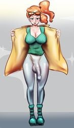 1futa alternate_breast_size balls_in_pants big_breasts blue_eyes boots breasts bulge cleavage clothed coat color dickgirl futa_only futanari ginger ginger_hair glasses glasses_on_head green_top green_topwear grey_eyes human human_only intersex intersex_only large_breasts large_penis large_testicles licking_lips looking_at_viewer milf naitopickle nightpickle orange_hair pale-skinned_futanari penis penis_outline penis_under_clothes pokemon pokemon_ss red_hair seductive shoes solo sonia_(pokemon) testicles thick_thighs undressing wide_hips