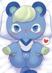 animal_crossing anthro anus ass blush bottomless female heart ione_(animal_crossing) k_kajiura nintendo pussy squirrel video_games