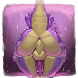 absurd_res anal anthro ass big_butt big_penis cobolt dragomor dragon genitals hi_res huge_filesize huge_hips male mythological_creature mythological_scalie mythology penis pink_light purple_body reflective_body scalie solo tail wide_hips yellow_body