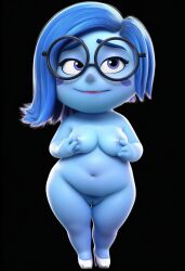 3d 3d_(artwork) ai ai_art ai_generated inside_out inside_out_2 novelai sadness_(inside_out)