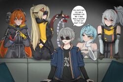 1boy 5girls blindfold blindfolded blindfolded_male condom condom_in_mouth long_hair magus_(zenless_zone_zero) meme multiple_girls orphie_magnusson piper_perri_surrounded seed_(zenless_zone_zero) short_hair soldier_11 surrounded_by_women trigger_(zenless_zone_zero) wise_(zenless_zone_zero) you_gonna_get_raped zenless_zone_zero
