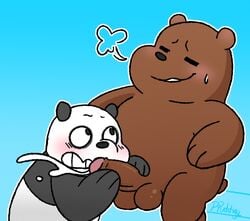 balls brother brothers brown_bear cartoon_network duo giant_panda grizzly_(wbb) grizzly_bear humanoid_penis incest male mammal panda_(wbb) peachy-pudding penis sibling ursid ursine we_bare_bears yaoi