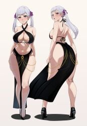 1girls absurd_res ass back back_view bare_shoulders big_ass big_breasts big_butt black_clover breasts bubble_butt cleavage curvy dress exposed_ass exposed_breasts front_view heels hi_res hourglass_figure huge_ass huge_breasts large_breasts legs looking_at_viewer looking_back midriff no_bra no_panties noelle_silva partially_clothed presenting presenting_hindquarters purple_eyes revealing_clothes royalty shiny_skin showing_off silver_hair skimpy standing the_amazing_gambit thick_thighs thighs twintails voluptuous white_background wide_hips yomorio_lingerie