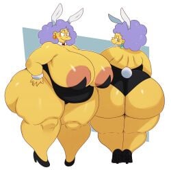 2girls ass big_ass big_breasts breasts bunny_ears bunny_girl bunny_tail duo ear_piercing fat fat_ass fat_woman female female_only gigantic_ass gigantic_breasts gigantic_thighs high_heels huge_ass huge_breasts human large_ass large_breasts light_blue_hair massive_ass massive_breasts morbidly_obese morbidly_obese_female obese obese_female overweight overweight_female patty_bouvier selma_bouvier sssonic2 the_simpsons thick_thighs thunder_thighs wide_hips yellow_skin