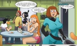 big_breasts breakfast comic cooking danny_fenton danny_phantom eating food hermitmoth implied_incest jazz_fenton kitchen madeline_fenton milf mother mother_and_daughter mother_and_son suit