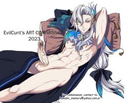 boys commission genshin_impact neuvillette_(genshin_impact) sexy sexy_boy tabe-chan yaoi