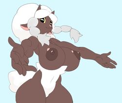 1girls anthro anthrofied ass breasts dark-skinned_female dark_skin female furry horn mammal nintendo nude pokémon_(species) pokemon pokemon_(species) pokemon_ss ramudey sheep solo tail thighs white_fur white_wool wool wooloo