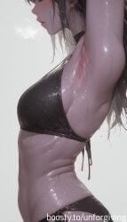 armpits bikini breasts female purple_skin wet