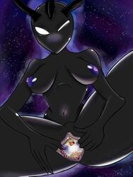 alien alien_x artist_request ben_10 celestialsapien cosmic_skin danny_devito female funny solo space spread_legs spread_pussy spreading