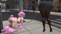 3d anal anal_penetration anus ass ass_jiggle big_ass big_butt bitch_taken_for_walk bussy butt butt_crack buttplug buttplug_tail chastity_device crossdressing dark-skinned_female dog_tail dominant_female dominatrix ebony fat_ass fat_butt femboy leash lucyluvbunz miss_tam mistress mistresstamikastrap0n pet petplay puppyplay raceplay second_life sissy submissive_male walking