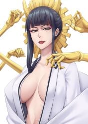 black_hair bleach bleach:_the_thousand-year_blood_war breasts exposed_breasts shutara_senjumaru