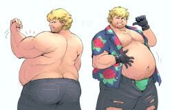 1boy ass ass_cleavage back_view belly bhm big_ass big_belly blonde_hair bob_(tekken) body_hair bulge canon_bhm chest_hair fat fat_man flexing front_view male male_only mansyrupcer muscular muscular_arms muscular_male namco obese obese_male one_eye_closed overweight overweight_male solo solo_male strongfat tekken underwear