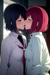 ai_generated arima_kana female kissing kurokawa_akane oshi_no_ko yuri yuri