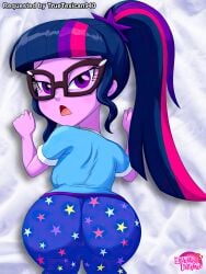 1girls ass bbmbbf big_ass dat_ass equestria_girls equestria_untamed female female_only friendship_is_magic glasses hasbro hi_res highres looking_at_viewer my_little_pony open_mouth palcomix ponytail sci-twi solo solo_female tongue twilight_sparkle_(mlp)
