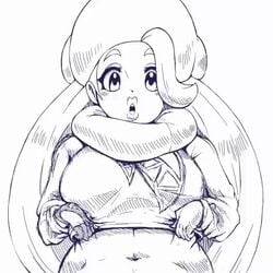 1girls 2020 animated areolae big_breasts blush bouncing_breasts breasts_out erect_nipples eye_contact game_freak gloves hair_over_one_eye half-closed_eyes hat human human_only lewddoodlez lineart lips long_hair looking_at_viewer melony_(pokemon) milf monochrome mother nintendo nipples no_sound open_mouth pokemon pokemon_ss pose shirt shirt_lift sketch skirt_lift slightly_chubby smile solo standing surprised video_games video white_background