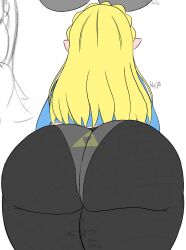 1girls ass blonde_hair breath_of_the_wild bubble_butt facing_away nintendo pointy_ears presenting_hindquarters princess_zelda solo the_legend_of_zelda yasuartz zelda_(breath_of_the_wild)