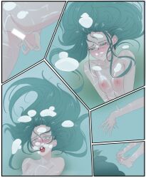 1girls air_bubbles drowning marima666_(artist) masturbation underwater