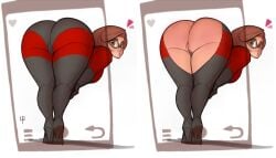 ass bending_over big_ass disney elastigirl helen_parr phone_camera pixar the_incredibles tomphelippe