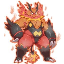 1:1 alpha_channel anthro armpit_hair armwear bodily_fluids body_hair breasts camel_toe claws clothed clothing emboar female fire flaming_tail fur generation_5_pokemon genitals hi_res knil_(artist) legwear looking_at_viewer mammal nintendo orange_body orange_fur pokemon pokemon_(species) solo steam suid suine sus_(pig) sweat sweatdrop tail thick_thighs vulva wild_boar