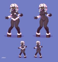 2019 anthro anthrofied bovid breasts caprine digital_media_(artwork) female hooves horn mammal nintendo nipples noscium nude pixel_art pokémon_(species) pokemon pokemon_(species) pokemon_ss pokemorph pussy sheep solo video_games wooloo