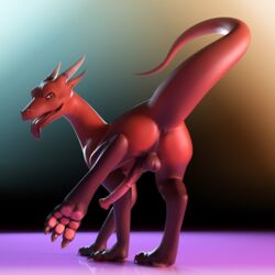 3d angus_(critterclaws) animal_genitalia animal_penis anus ass balls critterclaws dragon equine_penis feral horsecock male male_only paws penis solo