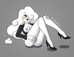 breasts cartoon_network high_heels lipstick mr._chase_comix nipples pussy the_amazing_world_of_gumball white_hair yuki_yoshida