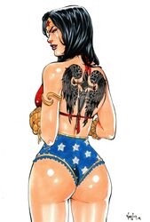 1girls 2019 amazon ass back_tattoo big_breasts bikini black_hair blue_eyes blue_panties bra breasts busty curvaceous curvy dat_ass dated dc dc_comics diana_prince ed_benes_studio female female_only from_behind goddess human justice_league long_hair panties red_bra red_lips red_lipstick signature solo superheroine tattoo themysciran thick_ass thighs tiara vagner_fernandes voluptuous wonder_woman wonder_woman_(series)