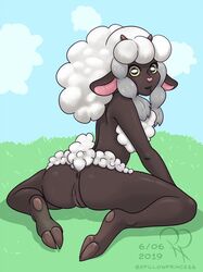1girls 2019 2pillowprincess anthro anthrofied anus ass back bovid caprine dated feet female female_only furry hi_res hooves horn kneeling looking_at_viewer mammal nintendo nude outdoors pillowprincess pink_nose pokémon_(species) pokemon pokemon_(species) pokemon_ss pokemorph presenting presenting_pussy pussy sheep solo text video_games watermark wide_hips wooloo