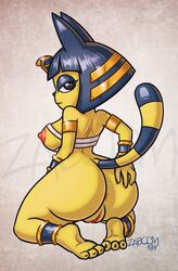 1girls 2019 3_toes 4_fingers animal_crossing animal_ears ankha anklet anthro anthrofied anus areola ass back big_ass big_butt black_eyes black_nose blue_hair breasts bubble_ass bubble_butt butt chest_wraps claws dat_ass dated egyptian erection feet felid feline felis female female_only full-length_portrait fur furry furry_only hair hand_on_ass hand_on_butt hi_res huge_ass huge_butt humanoid_feet humanoid_hands humanoid_pussy jewelry kneeling mammal medium_breasts mostly_nude naked nintendo nipples nude portrait pussy rear_view simple_background soles solo solo_female striped_tail sweat tail text thick thick_ass thick_thighs toe_claws toes uraeus vagina video_games watermark wide_hips wraps yellow_fur zaboom