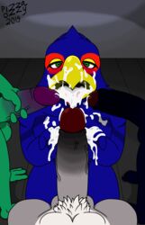 2019 anthro anthro_only avian balls big_balls big_penis bird canid canine canis chameleon cum cum_in_mouth cum_inside falco_lombardi felid furry furry_only gay humanoid_penis leon_powalski lizard looking_at_viewer male male_only mammal nintendo nude open_mouth panther_caroso pantherine penis pizzaozzy_(artist) protagonistsub_antagonistdom reptile scalie sex star_fox tongue video_games wolf wolf_o'donnell yaoi