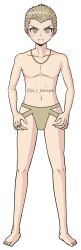 1boy barefoot blonde_hair danganronpa danganronpa_2:_goodbye_despair edit fuyuhiko_kuzuryuu golden_eyes ja_r_jauregui jockstrap male_only navel short_hair skinny twink underwear yellow_eyes