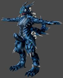 2019 3d anthro blue_eyes dragon male male_only penis sdx3 simple_background solo t-pose